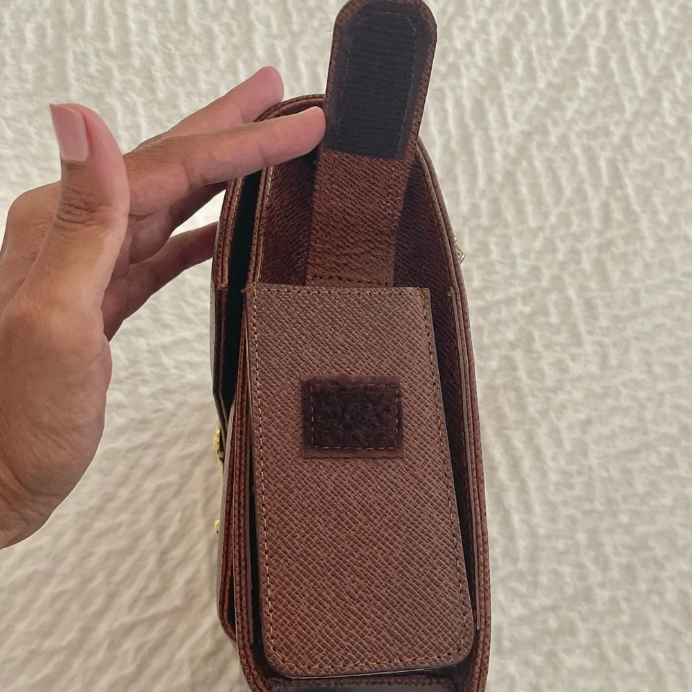 Elegant Brown Mini Briefcase Bag